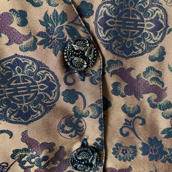Holly Sharp brocade vest fun buttons silk back with tie
boho style On Sale - Picture 3 of 4